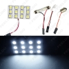Picture of White Car 12SMD 5050 3-Chips LED Light Panel with T10/BA9S/Festoon Adapters Dome Bulb