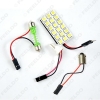 Picture of 1Set White 5050 3-Chips 18SMD Car LED Light Panel with T10/BA9S/Festoon Adapters Dome Bulb Lamp