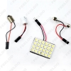 Picture of White Car 24SMD 5050 3-Chips LED Panel Dome Light with T10/BA9S/Festoon Adapters Dome Bulbs