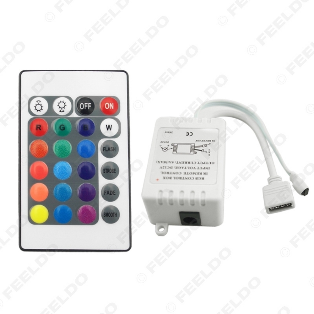 Picture of Car 5-24V LED IR Controller 24 Keys Remote Wireless Controller For 3528 5050 RGB LED Strip Lights