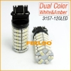 Picture of 1pcs T25/3157/3057/3457/4157 120SMD-1210 White/Amber Yellow Dual Color LED Turn Signal Light Bulbs