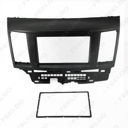 Picture of Black Car 2DIN Refitting DVD Frame DVD Panel Dash Kit Fascia Radio Audio frame for Mitsubishi Fortis and Lancer