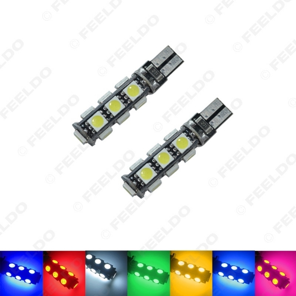 Picture of 1pcs Car T10 194/168 Wedge 13-SMD 5050 LED Light CANBUS No Error Bulb 7-Color