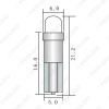Picture of 1pcs 5-Color T5 74 2721 Car LED Light Convex 1-LED Wedge Base for Dashboards (Gauge bulbs)