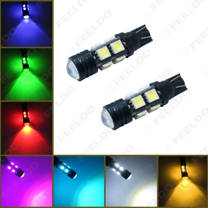 Picture of 1pcs T10 8SMD + 1.5W Led Lens W5W High Power Led Indication Car Signal LED Lights 7-Color