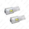 Picture of 1pcs Car DC12V T10 194/168 Wedge 6-SMD 5630 LED Light Bulb With Lens 7-Color