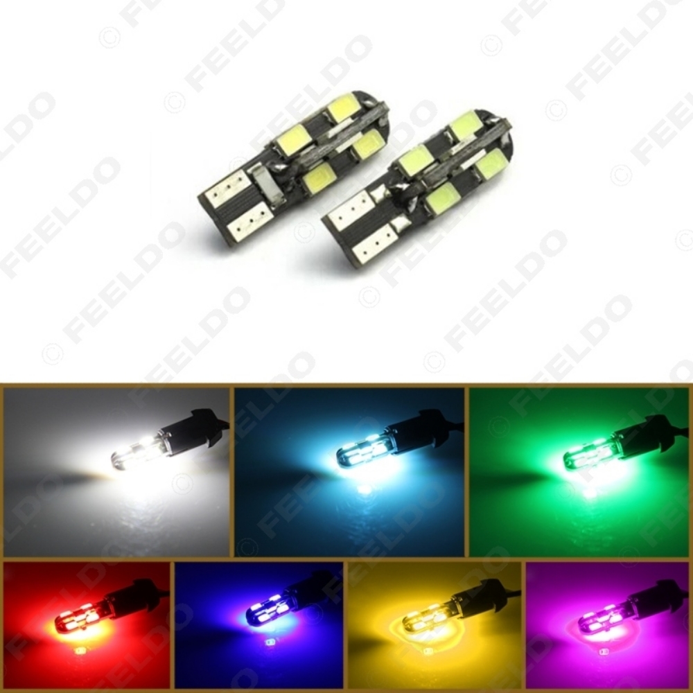 Picture of 1pcs DC12V T10 12LED 3528SMD CANBUS No Error Car Side LED Light Lamp Bulbs 7-Colors