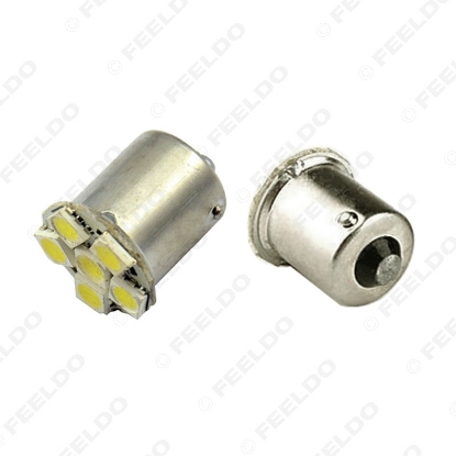Picture of 1pcs White Car BA15S 1156 6LED 5050SMD Tail Brake Turn Signal Backup Reverse Light Bulb Lamp