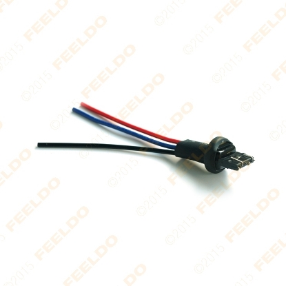 Picture of Car 7443/7441/7444 LED Bulb Light Male Socket Plug Adapter With 3-wire Extended Wire