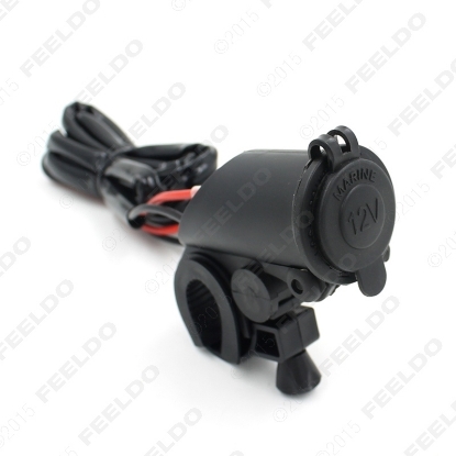 Picture of 1pcs 12V MOUNTED Motorcycle Handlebar Cigarette Power Socket CHAU01