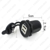 Picture of 1pcs Portable Waterproof Blue LED 12-24V Car Motorcycle Cigarette Lighter Socket Dual USB Power Adapter Charger Outlet
