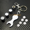 Picture of Car Chrome Zinc Alloy Tyre Valve Caps  Wrench Keychain  Mix Order