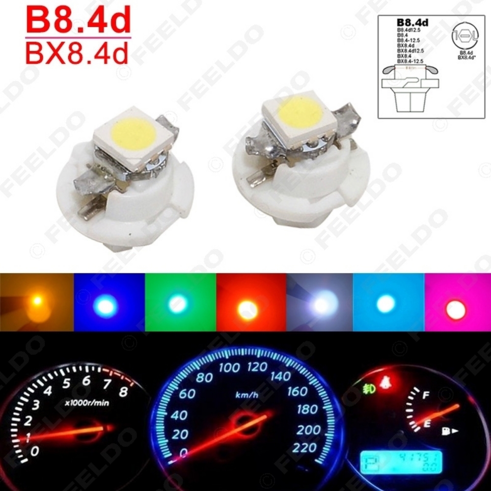 Picture of 1pcs Car 12V B8.4d/BX8.4d 1SMD 5050 Gauge Dashboard LED Light Interior Lamp 7colors