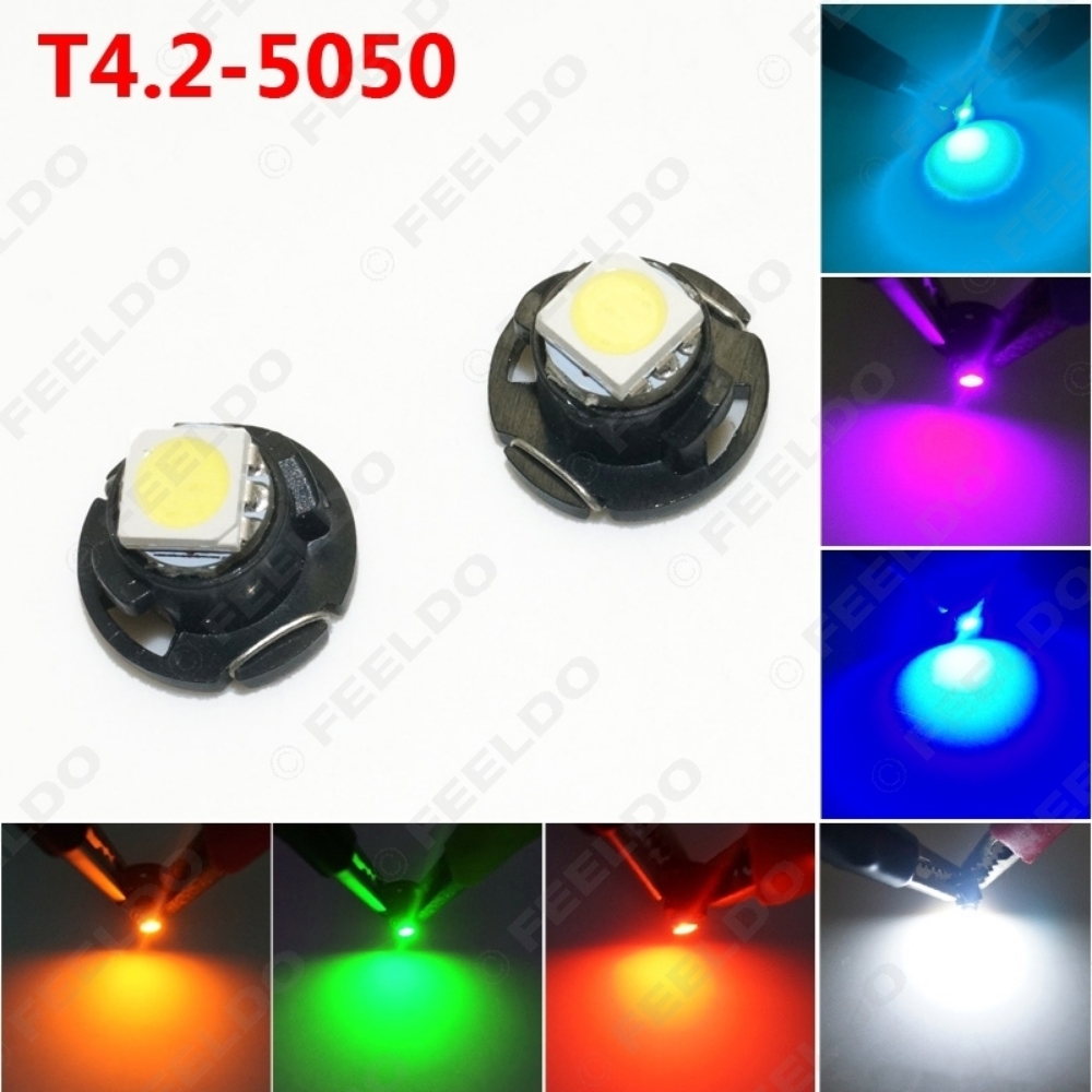 Picture of 1pcs Auto Car T4.2 1SMD 5050 Chip LED Dashboard Meter Panel LED Light Bulb 7-Color