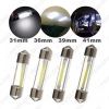 Picture of 1pc White Car Arrival Durable COB LED Chips C5W 31/36/39/41mm Car Interior Glass Lens Festoon Dome Reading Light