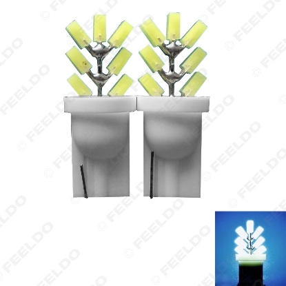 Picture of 1pc White Car T10 194 W5W COB 7SMD Auto LED Lights Tree Shapes Car Side Wedge Clearance Reading Light Lamp