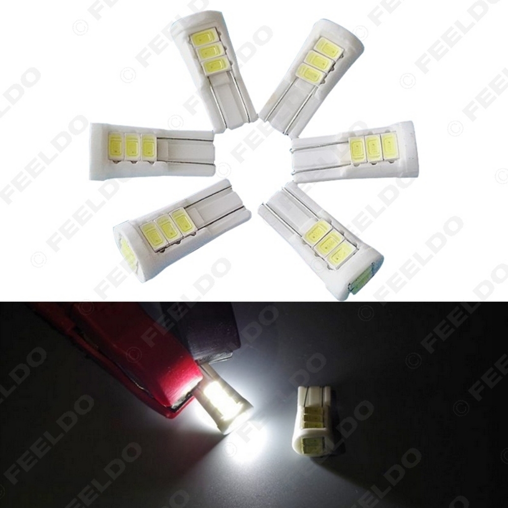 Picture of 1pc Super White 194 168 W5W T10 Ceramic 5730 8SMD 2W Wedge Side License Plate Light Lamp DC12V