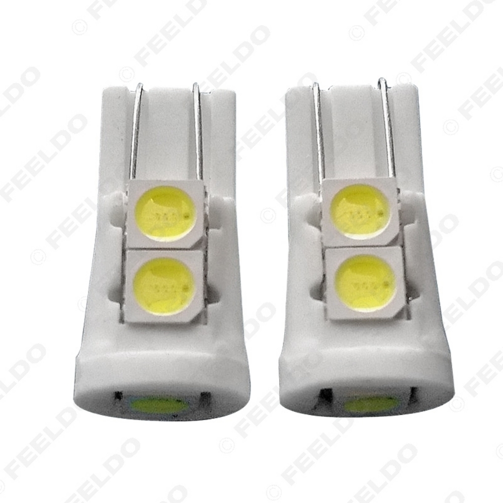 Picture of 1pc Super White Auto T10 194 168 5SMD 5050 Chip Ceramic Wedge Car LED Door Light Bulbs Marker Lamps 12V