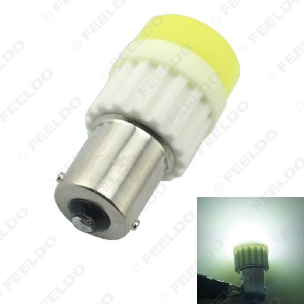 Picture of 1pc White BA15S 1156/S25 COB 10W Ceramic Crystal LED Light Car LED Bulb Reverse Turn Lights Backup Light