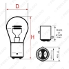 Picture of 10pcs/lot 24V BAY15D 1157 P21/5W S25 Car Clear Glass Lamp Brake Tail Bulb Truck Bus Indicator Halogen Lamp