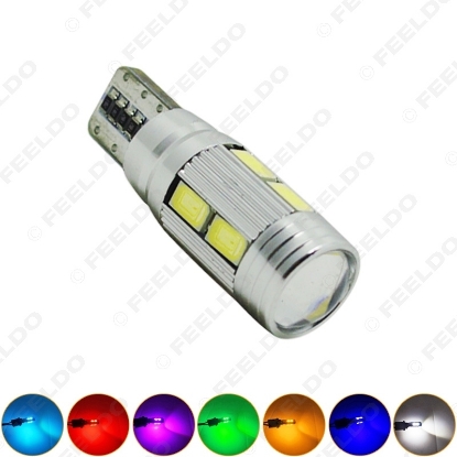 Picture of 1pcs High Power T10/W5W/194/168 10SMD 5630 LED Canbus Error Free Car LED Light Bulb With Lens