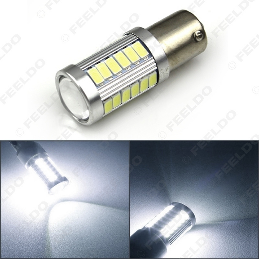 Picture of 1pcs White 1156 BA15S 5630 33-SMD 850LM Car Turn Signal Brake Tail LED Light Lamp Bulb