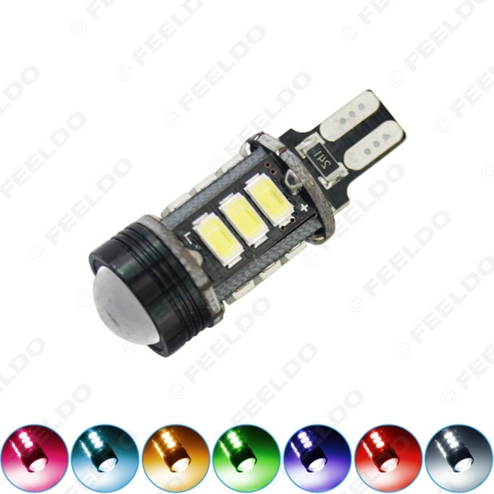 Picture of 1pcs 7-Color T15 5730SMD 12LED + 1.5W 9W Wedge Car LED Light Canbus No-Error LED Bulbs With Lens