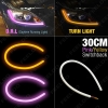 Picture of 1pcs 30cm Dual Color Switchback Flexible Strip Daytime Running Light With Turn Signal Light 7-Dual Color