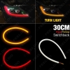 Picture of 1pcs 30cm Dual Color Switchback Flexible Strip Daytime Running Light With Turn Signal Light 7-Dual Color
