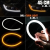 Picture of 1pcs 45cm 7-Dual Color Switchback Flexible Strip Daytime Running Light DRL With Turn Signal Light