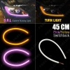 Picture of 1pcs 45cm 7-Dual Color Switchback Flexible Strip Daytime Running Light DRL With Turn Signal Light