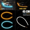 Picture of 1pcs 45cm 7-Dual Color Switchback Flexible Strip Daytime Running Light DRL With Turn Signal Light