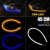 Picture of 1pcs 45cm 7-Dual Color Switchback Flexible Strip Daytime Running Light DRL With Turn Signal Light