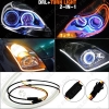 Picture of 1pcs 45cm 7-Dual Color Switchback Flexible Strip Daytime Running Light DRL With Turn Signal Light