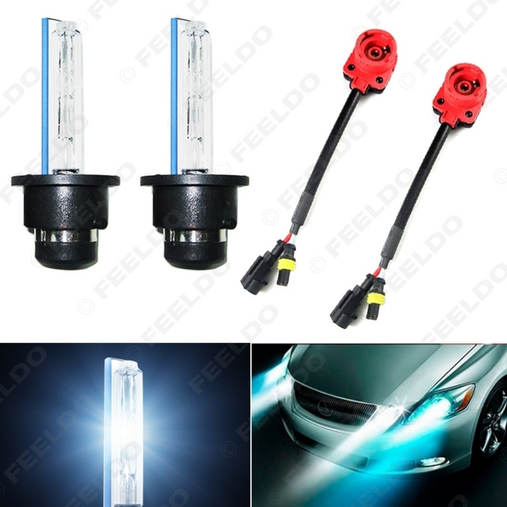 Picture of Car Auto 35W D2S Xenon HID Bulbs 4300K-12000K + 2pcs Adapters Replacement Bulbs