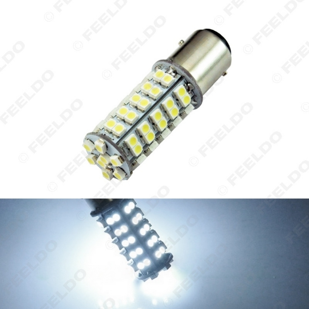 Picture of 1pcs Pure White Car 1157 BAY15D 68SMD 3528 Chip LED Light Lamp Brake Signal Light 12V