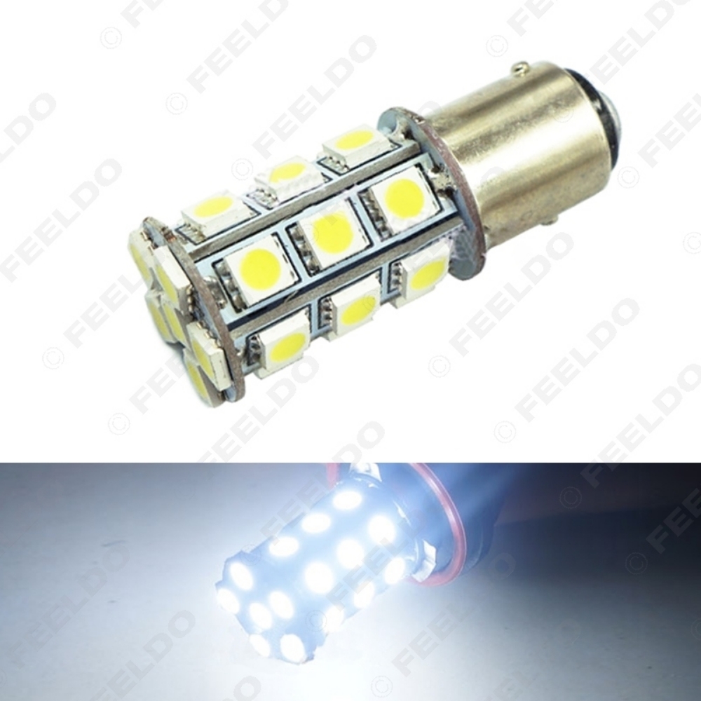 Picture of 1pcs Pure White Car 1157 BAY15D 24SMD 5050 Chip LED Light Lamp Turn Signal Lights 12V