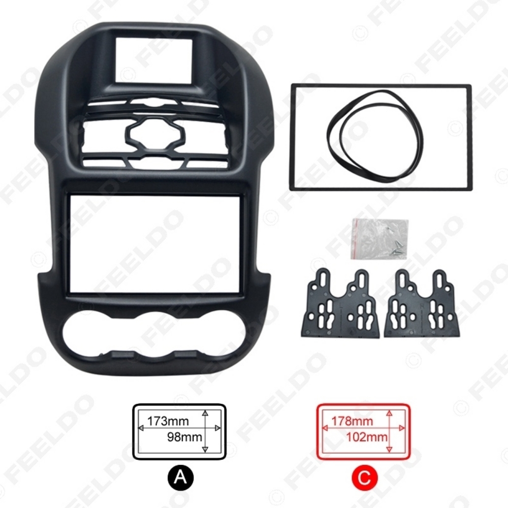 Picture of Car 2DIN Refitting Audio DVD Panel Frame Panel Radio Fascia Frame Kit Face Plate for Ford Ranger (Luxury type)