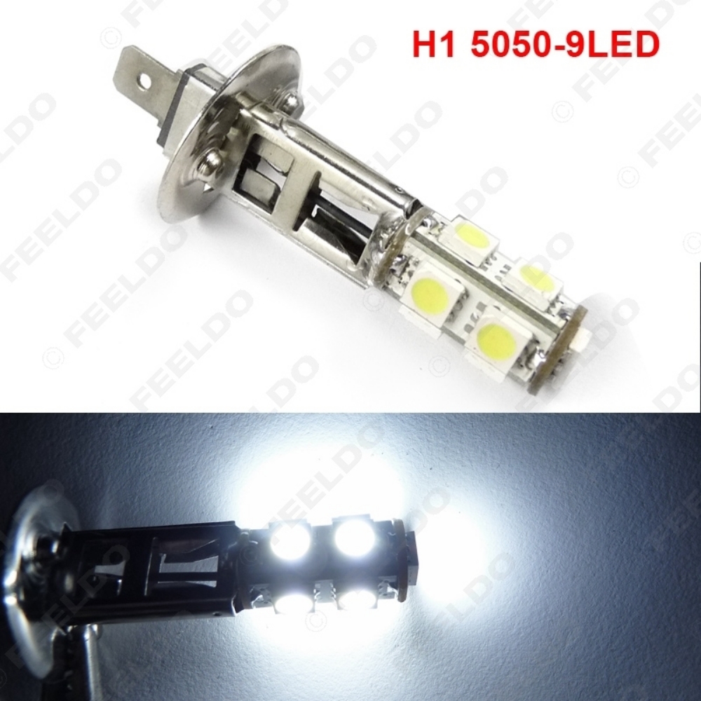 Picture of 1pcs Car H1 5050 SMD 9 LED White Bulb Fog Beam Light Lamp