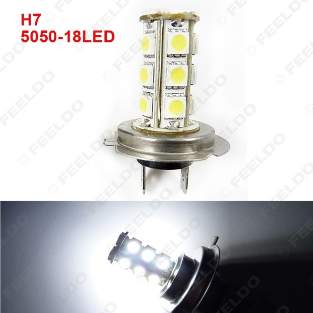 Picture of 1pcs DC12V White Car H7 18SMD 5050 Chips 18LED Bulb Fog Beam LED Light Lamp