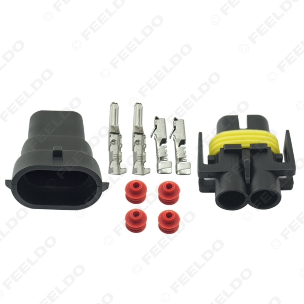 Picture of Car Motorcycle H8/H9/H11/880/881 Waterproof DIY Male Female Quick Adapter Connector Terminals Plug Kit