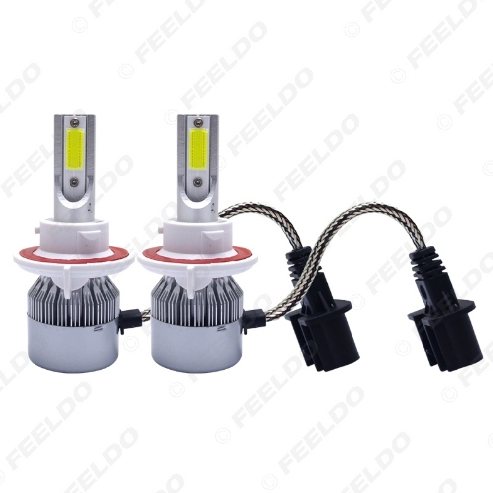 Picture of All In One H13 Hi-Lo Beam Car LED Headlight 2-COB 6500K 72W 7600LM LED Bulb Foglight Headlamp