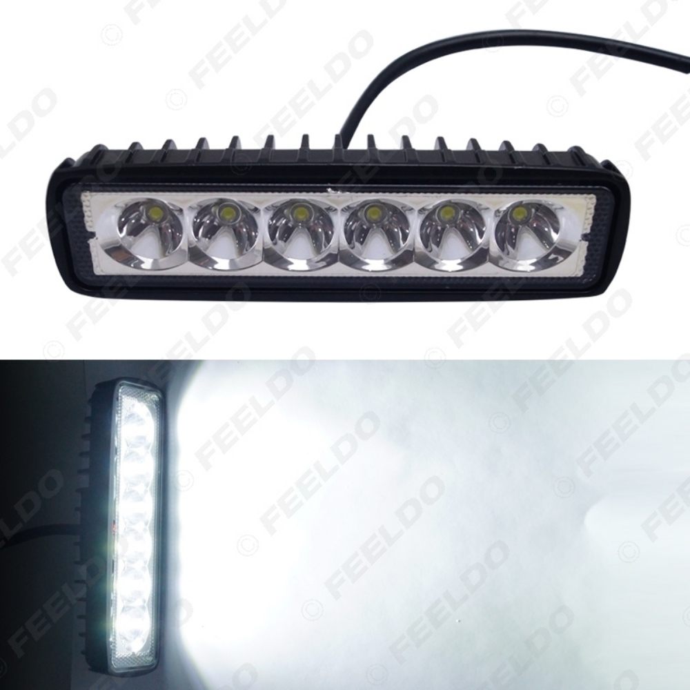Picture of Waterproof White Car 18W Bar 6LED Daytime Running Light DRL Fog Lamp Light Work Light Off Road Floodlight