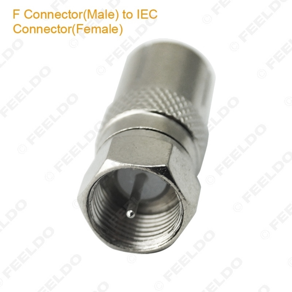 Picture of 1pcs Durable Zinc Alloy Female Socket To F Type Male Plug Adapter Connector For Satellite TV DVR