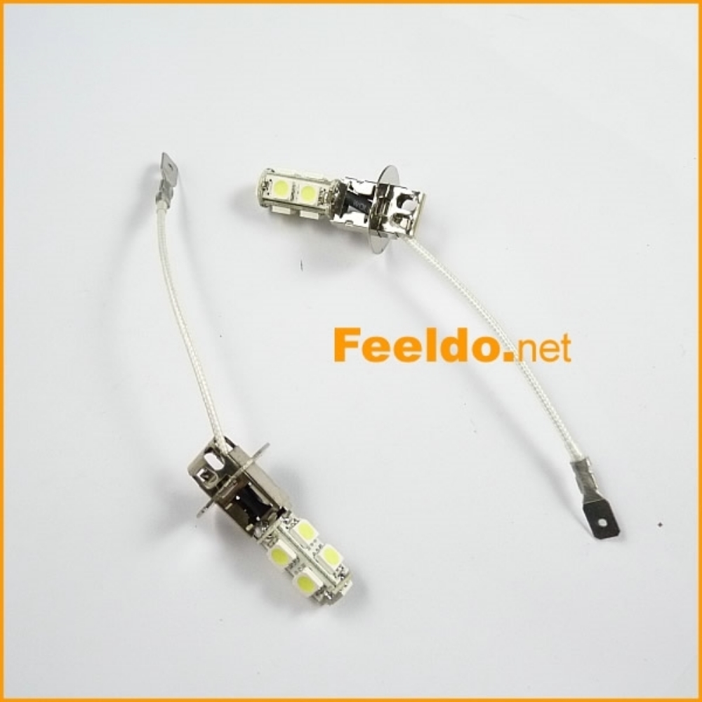Picture of 2pcs Car H3 5050 SMD 9 LED White Bulb Fog Beam Light Lamp