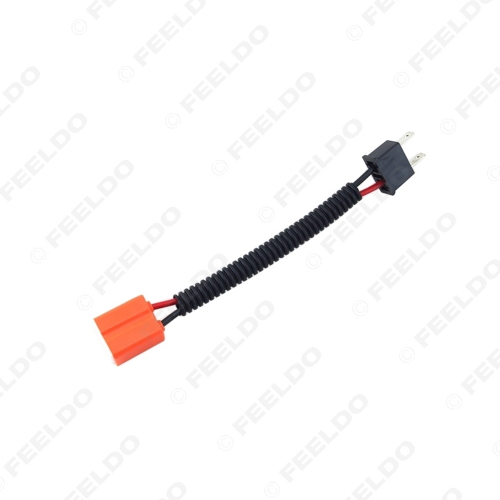 Picture of High quality car H7 bulb straight type male connector to female with wiring harness