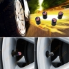Picture of 4pcs/set Car Universal Black Dull Polish Aluminium Alloy Tire Valve Cap For Wholesale Mixed Logos Order