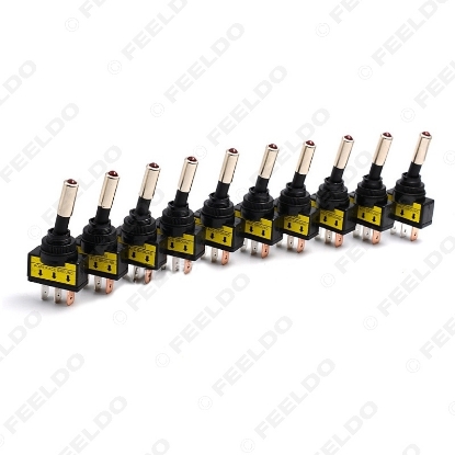 Picture of 10x 12V 20A Car Vehicle Auto Red LED Light Toggle Rocker Switch 3Pin SPST ON/OFF