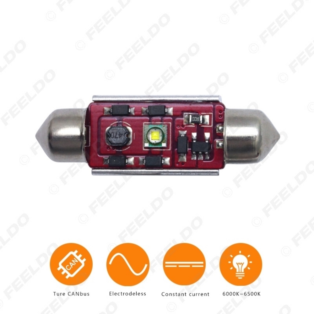 Picture of DC12V 39mm 6000~6500K White 1-XPE SMD Festoon LED Light Bulb With CANbus/Electrodeless/Constant Current