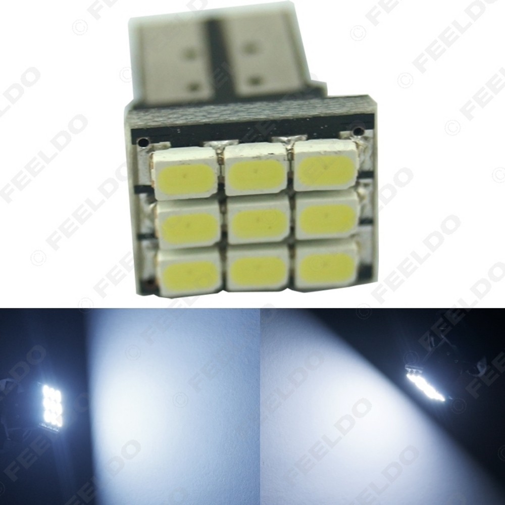 Picture of Car DC12V T10/194/168 Wedge 1206 SMD 9LED White Light Car LED Lamp Bulb